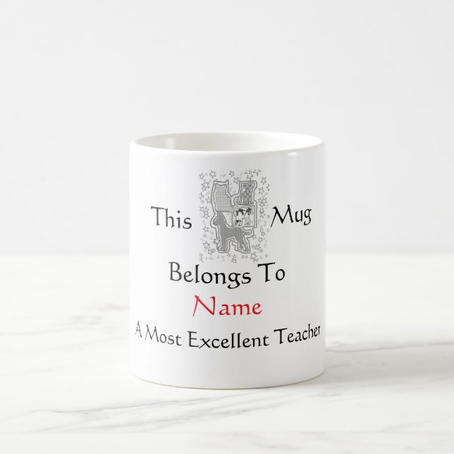 Personalise Most Excellent Teacher Pets  Coffee Mug (Center)