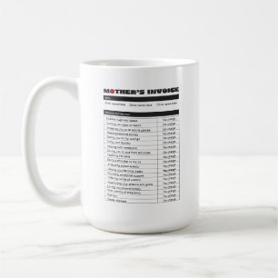 Personalise Mother's Day Invoice Custom Gift 4 Mum Coffee Mug