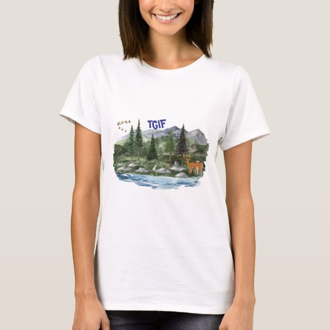 Personalise Mountain High Wildlife T-Shirt (Front)