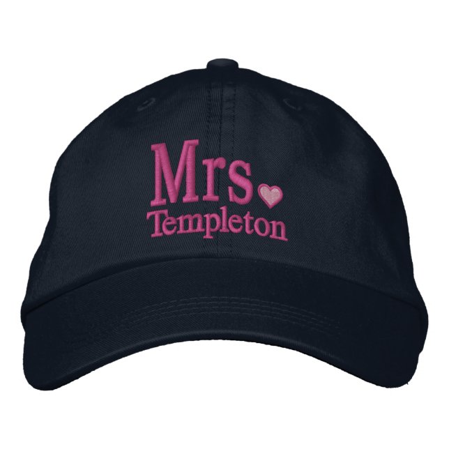 Personalise Mr & Mrs Embroidery Embroidered Cap (Front)