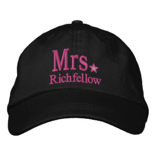 Personalise Mr & Mrs Embroidery Embroidered Cap