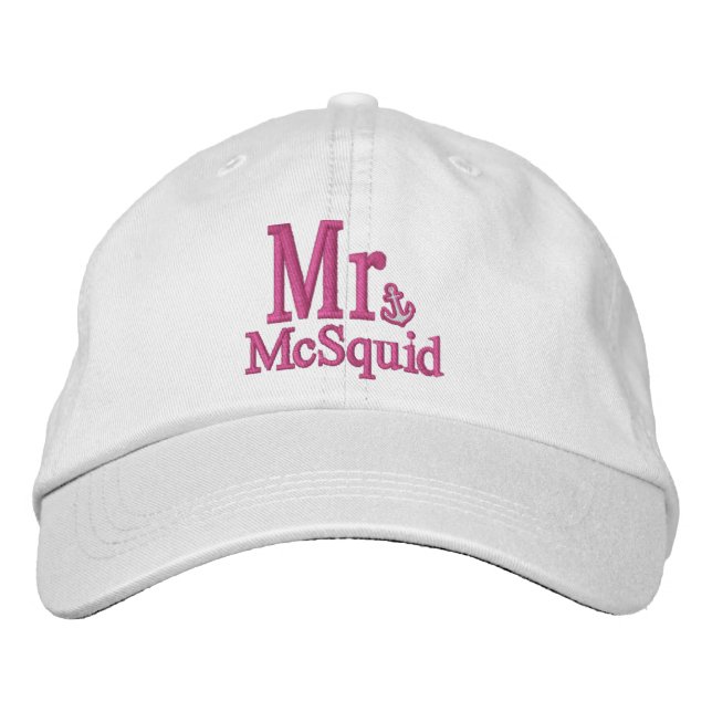 Personalise Mr & Mrs Embroidery Embroidered Cap (Front)