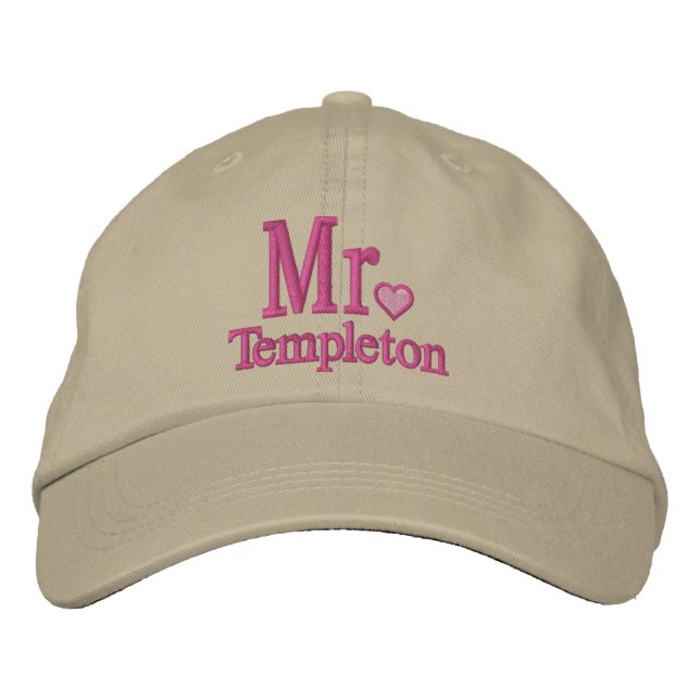 Personalise Mr & Mrs Embroidery Embroidered Cap (Front)