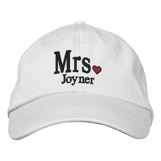 Personalise Mr & Mrs Embroidery Embroidered Cap (Front)
