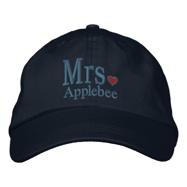 Personalise Mr & Mrs Embroidery Embroidered Cap (Front)