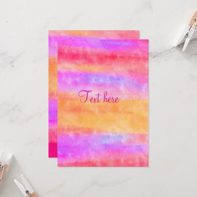 Personalise Multi Colour Watercolor Invitation (Front/Back In Situ)