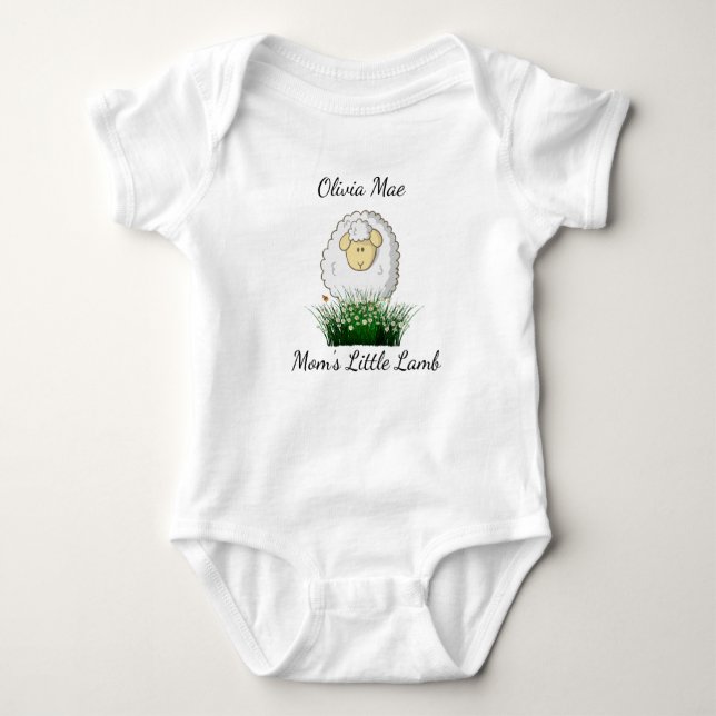 Personalise, "Mum's Little Lamb." Baby Bodysuit (Front)