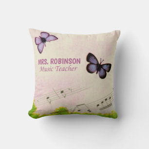 Personalise, Music Butterflies Thanks Teacher Cushion