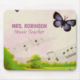 Personalise, Music Butterflies Thanks Teacher Mouse Pad