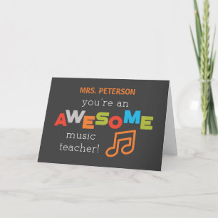 Personalise, Music Butterflies Thanks Teacher Thank You Card