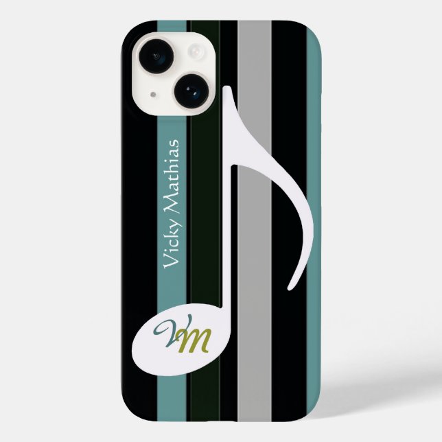 personalise musical note stripes Case-Mate iPhone case (Back)