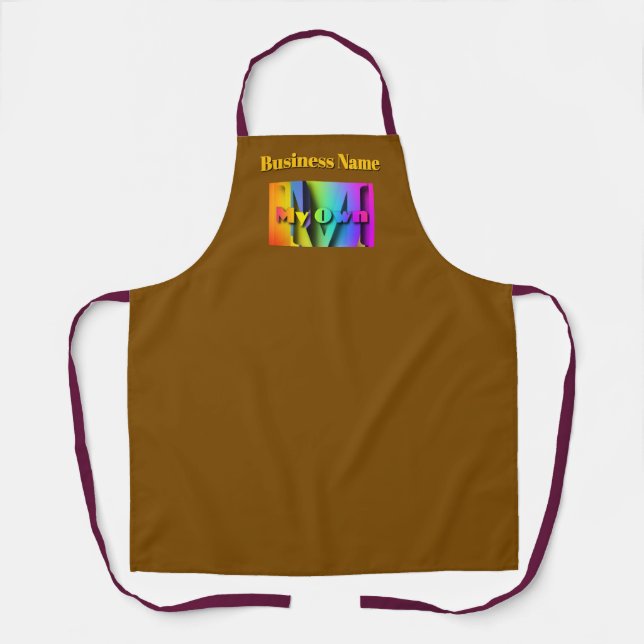 Personalise My Own Cafe Coffee Shop Brown   Apron (Front)
