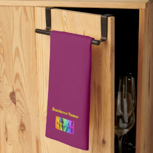 Personalise My Own Cafe Coffee Shop Plum Tea Towel