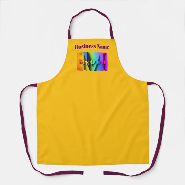 Personalise My Own Cafe Coffee Shop Yellow   Apron (Front)