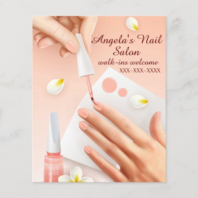 Personalise Nail Salon Shop Hand Nails Picture  Flyer (Front)