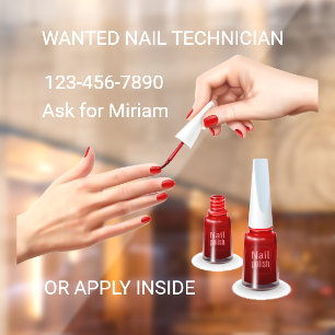 Personalise Nail Salon Technician Wanted Shop Whit