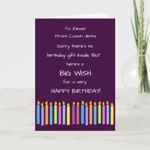 Personalise Name and Age Fun Birthday Greeting Card