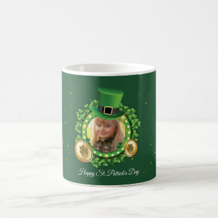 Personalise Name And Photo St. Patrick's Day Green Coffee Mug