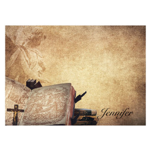 Personalise Name Angel, Book and Cross Post-it Notes