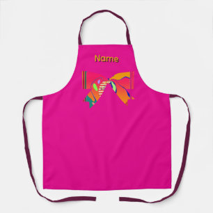 Personalise Name Apron With A Bow Pink Apron