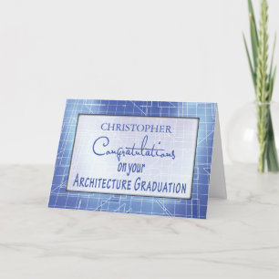 Personalise Name Architecture Graduation Congratul Card