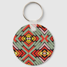 Personalise Name Artsy Southwestern Pattern Key Ring