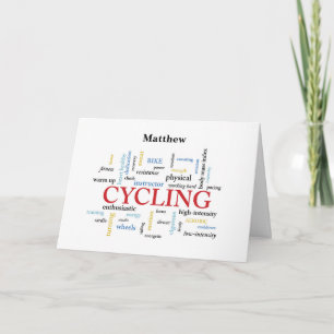 Personalise Name Birthday Cycling In Words Card