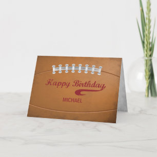 Personalise Name Birthday Large Grunge Football Card