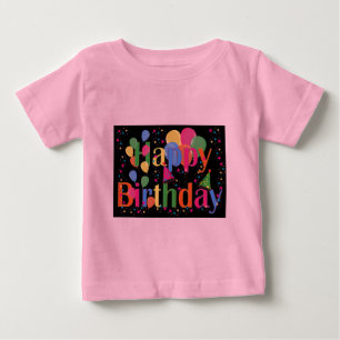 Personalise Name Birthday Party Celebration Art Baby T-Shirt