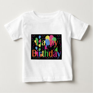 Personalise Name Birthday Party Celebration Art Baby T-Shirt