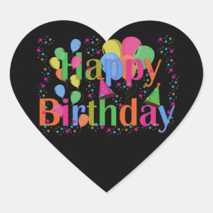 Personalise Name Birthday Party Celebration Art Heart Sticker