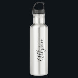Personalise Name, Black Script Text, Vertical 710 Ml Water Bottle<br><div class="desc">Personalise your Name In Black Script Text and vertical.</div>