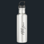 Personalise Name, Black Script Text, Vertical 710 Ml Water Bottle<br><div class="desc">Personalise your Name In Black Script Text and vertical.</div>
