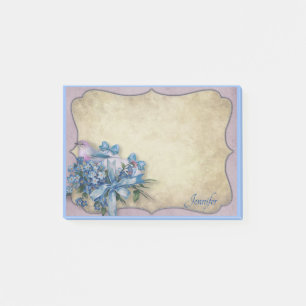 Personalise Name Bluebird Forget-Me-Knots Post-it Notes