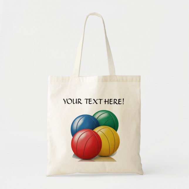 Personalise Name Bocce Ball Player Team Gift Tote Bag (Front)