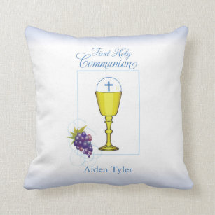 Personalise Name Boy First Communion Chalice, Host Cushion