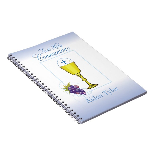 Personalise Name Boy First Communion Chalice, Host Notebook (Right Side)