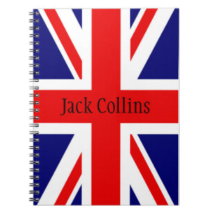 Personalise name British flag - the Union Jack Notebook