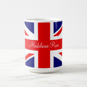 Personalise Name British National Flag  Coffee Mug
