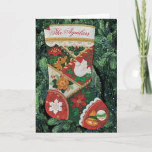 Personalise Name Christmas Stocking & Holiday Card