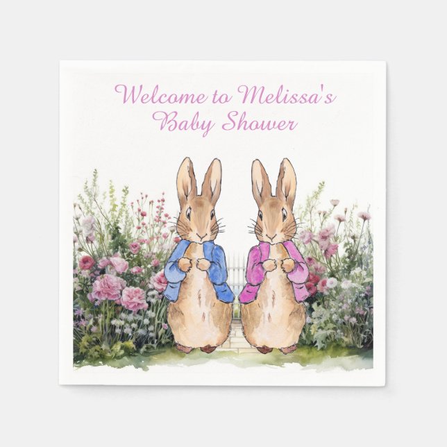 Personalise Name Classic Bunny  Napkin (Front)