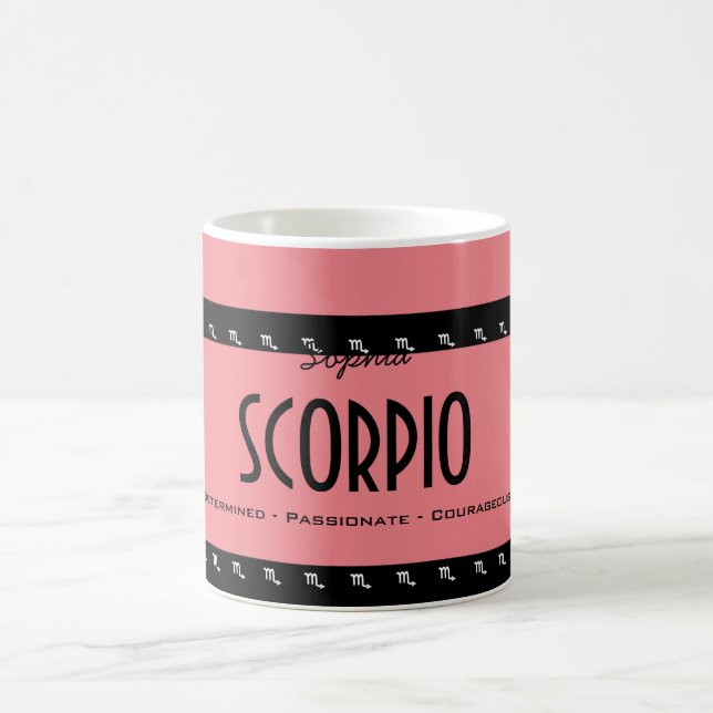 Personalise Name-Colour SCORPIO Birthday Zodiac Coffee Mug (Center)