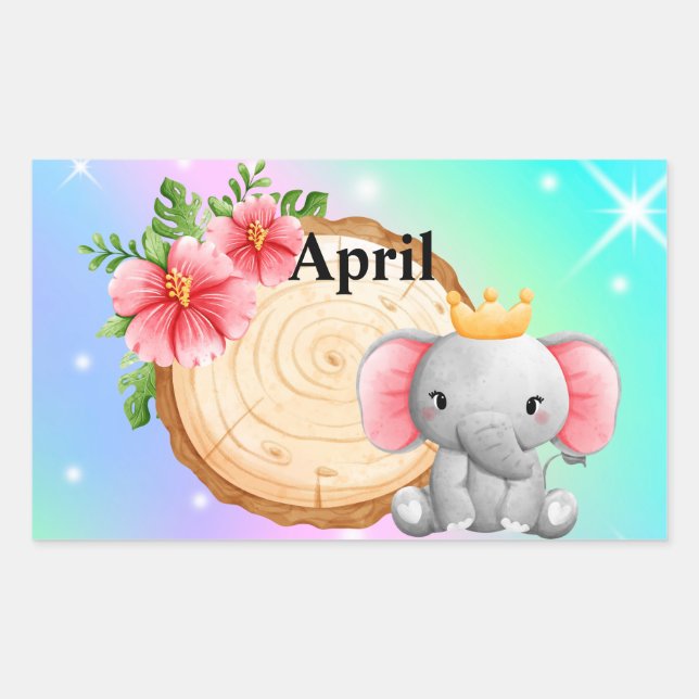 Personalise Name Elephant sticker (Front)