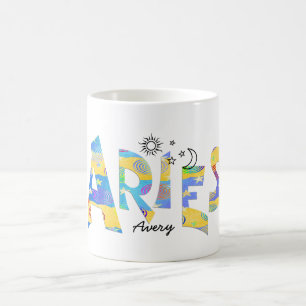 Personalise Name-Fun ARIES Birthday Zodiac Mug