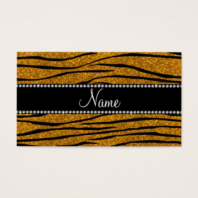 Personalise name gold glitter zebra stripes (Front)