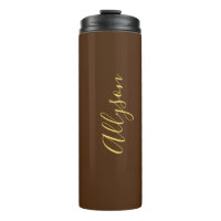 Personalise Name Gold Script Vertical, Chocolate