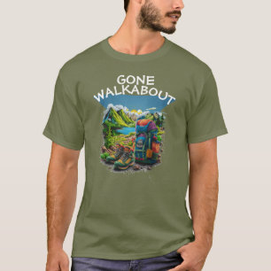 Personalise Name Gone Walkabout Adventure Camping T-Shirt