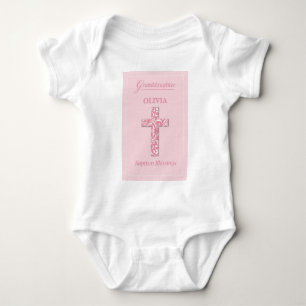 Personalise Name Granddaughter Baptism Pink Girl Baby Bodysuit