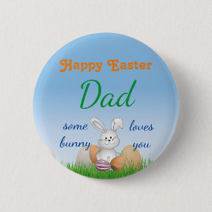 Personalise Name Happy Easter some bunny loves you 6 Cm Round Badge