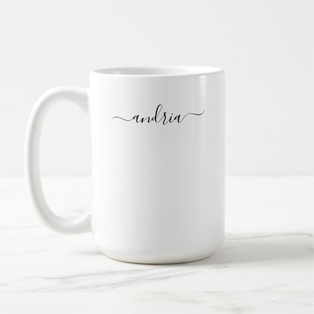 Personalise Name in Black Script Coffee Mug (Left)